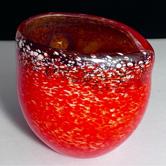 ZELLIQUE STUDIO Magma Vase / Unique VINTAGE AMERICAN ART GLASS / Slight Defects - Picture 2 of 16